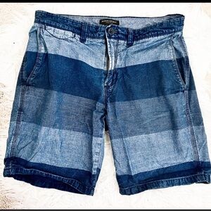 Banana Republic Men's Blue Denim Striped Shorts